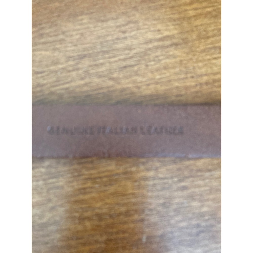 Lauren Ralph Lauren Brown Italian Leather Belt Brass Buckle LRL Logo Cognac L - Picture 5 of 12
